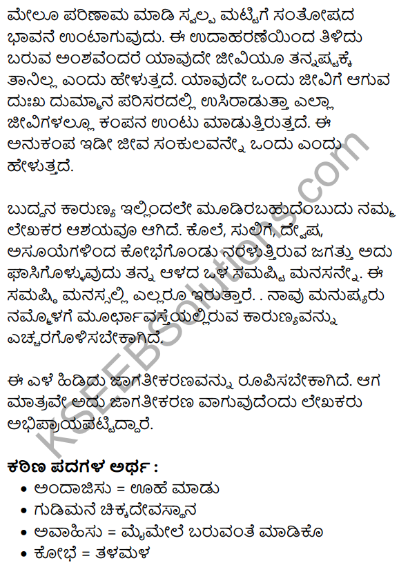 10th Class Kannada Question Answer KSEEB