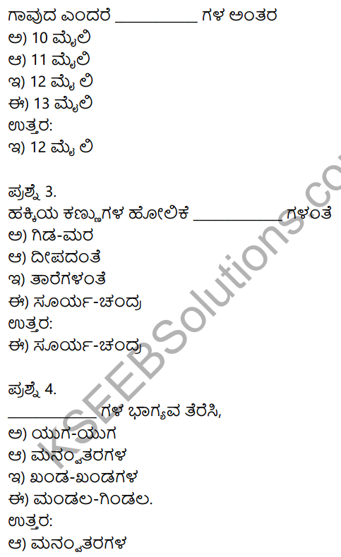 Hakki Harutide Nodidira Notes Kannada Deevige 10th KSEEB