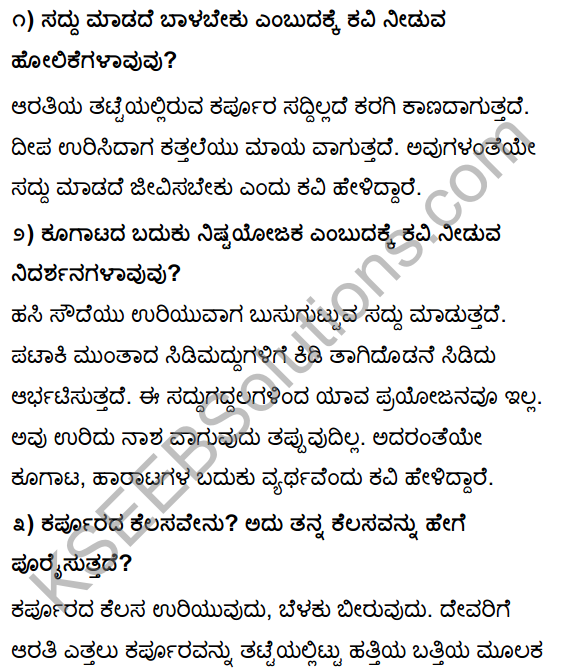Saddu Madadiru Poem Summary In Kannada Class 10 KSEEB