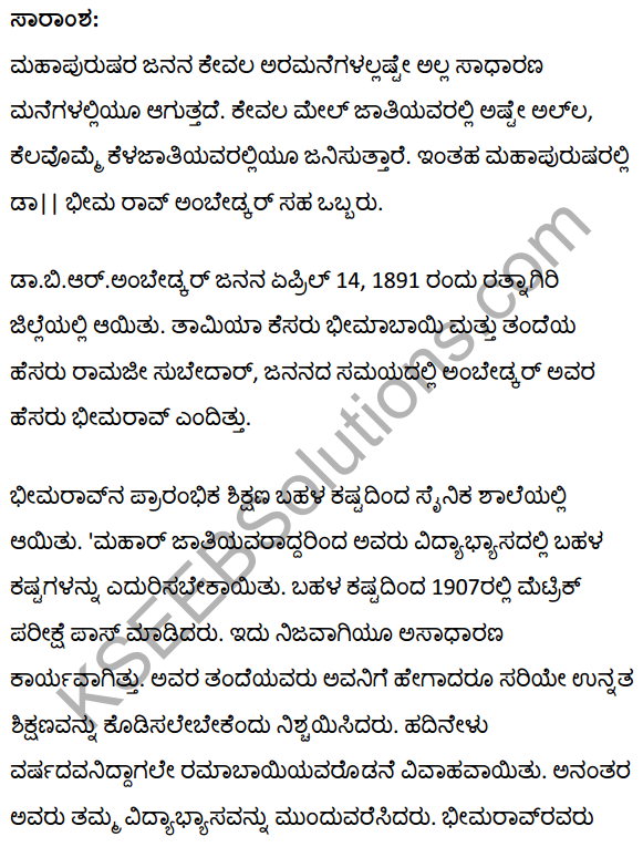 बाबासाहेब डॉ. अंबेडकर Summary in Kannada 1