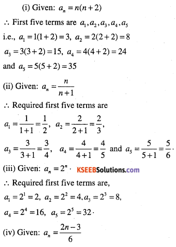 1st PUC Maths Question Bank Chapter 9 Sequences and Series 1