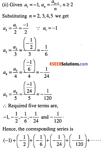 1st PUC Maths Question Bank Chapter 9 Sequences and Series 5