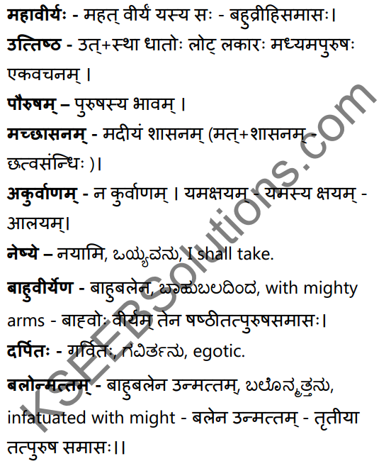 सत्त्वपरीक्षा Summary in Kannada and English 47