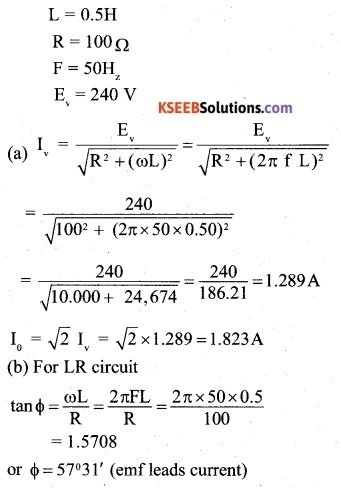 2nd PUC Physics Question Bank Chapter 7 Alternating Current 16