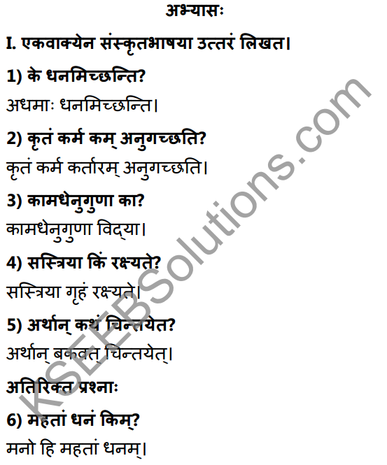 2nd PUC Sanskrit Textbook Answers Shevadhi Chapter 9 नीतिसारः 1