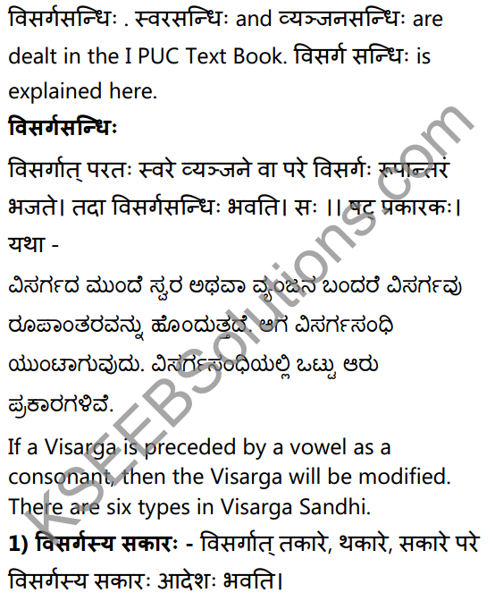 2nd PUC Sanskrit Textbook Answers Vyakaran सन्धिप्रकरणम् 2