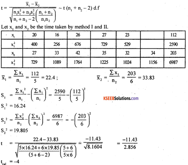 2nd PUC Statistics Model Question Paper 1 with Answers - 39