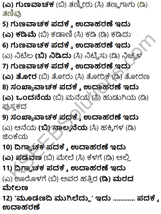 Karnataka SSLC Class 10 Tili Kannada Grammar Anvayika Vyakarana 45