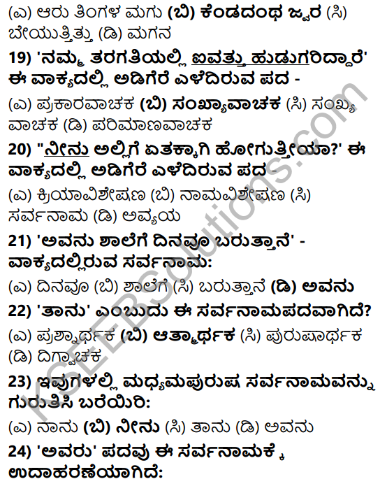 Karnataka SSLC Class 10 Tili Kannada Grammar Anvayika Vyakarana 47