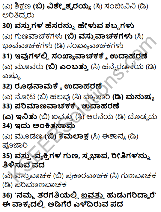 Karnataka SSLC Class 10 Tili Kannada Grammar Anvayika Vyakarana 49