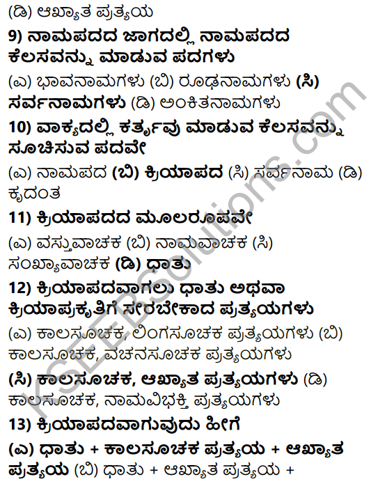 Karnataka SSLC Class 10 Tili Kannada Grammar Anvayika Vyakarana 66