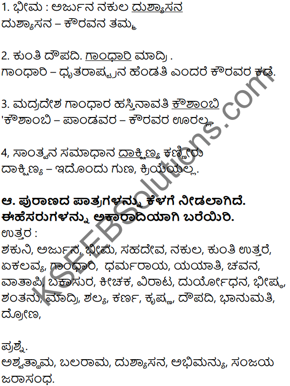 7th Standard Kannada 3rd Lesson Notes KSEEB Solutions