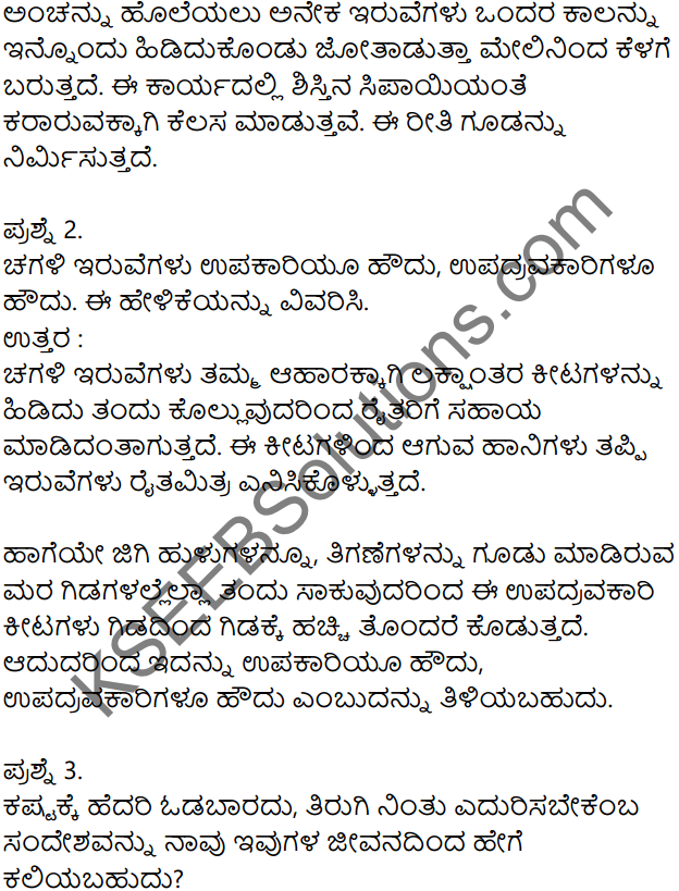 7th Standard Kannada 6th Lesson KSEEB Solutions