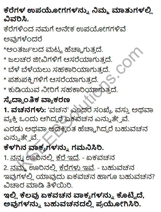 Tili Kannada Text Book Class 6 Solutions Padya Chapter 3 Nammura Kere 8