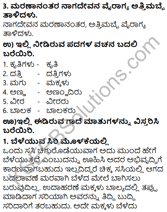 Tili Kannada Text Book Class 7 Solutions Gadya Chapter 6 Danachintamani Attimabbe 9