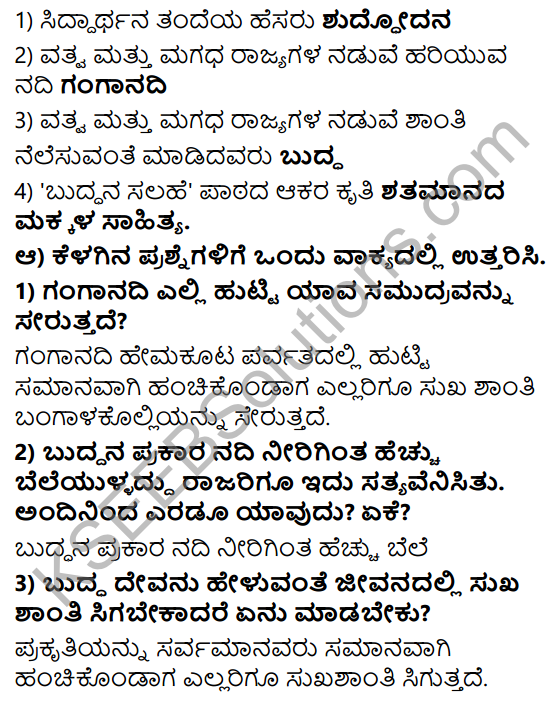 Tili Kannada Class 8 Solutions KSEEB Buddhana Salahe