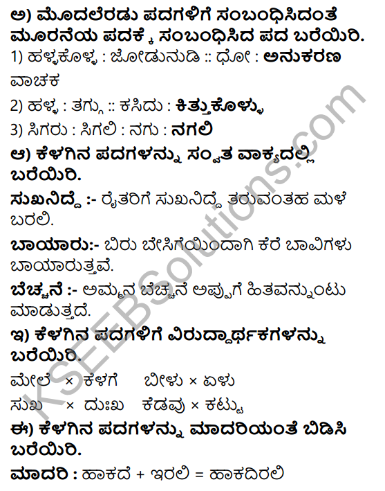 Tili Kannada Text Book Class 8 Solutions Padya Chapter 6 Male Barali 6