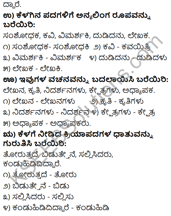 Tili Kannada Text Book Class 9 Solutions Gadya Chapter 6 Pandityada D.L. Narasimhachar 15
