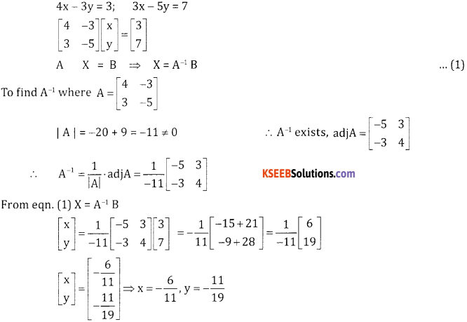 2nd PUC Basic Maths Question Bank Chapter 1 Matrices and Determinants Ex 1.7 - 4