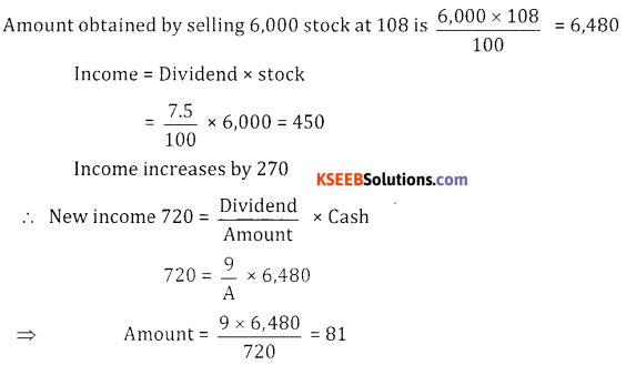 2nd PUC Basic Maths Question Bank Chapter 9 Stocks and Shares Ex 9.1 - 14