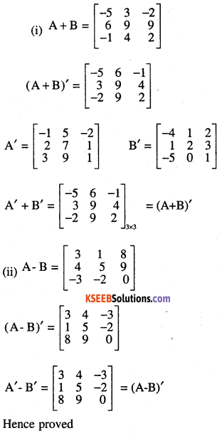2nd PUC Maths Question Bank Chapter 3 Matrices Ex 3.3 1
