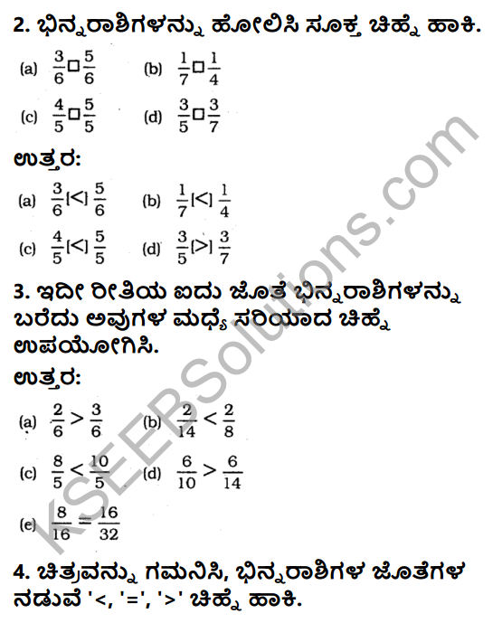 KSEEB Solutions for Class 6 Maths Chapter 7 Binnarashigalu Ex 7.4 2