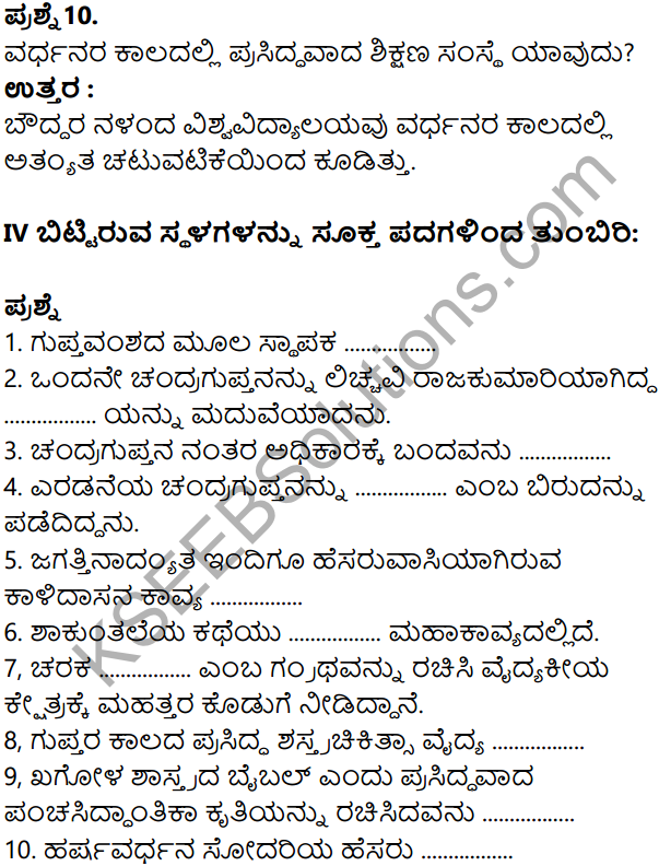 KSEEB Solutions for Class 8 History Chapter 8 Guptaru Mattu Vardanaru in Kannada 11