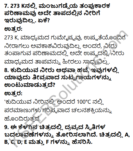 9th Standard Science Question Answer In Kannada KSEEB