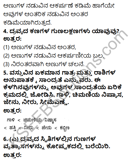 9th Class Science Question Answer In Kannada Medium KSEEB
