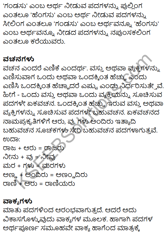 Siri Kannada Text Book Class 9 Grammar Vyakarana Bhaga 26