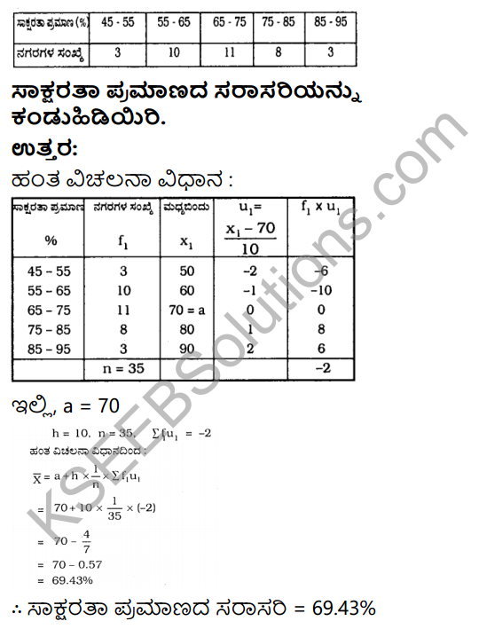 KSEEB Solutions for Class 10 Maths Chapter 13 Statistics Ex 13.1 in Kannada 12