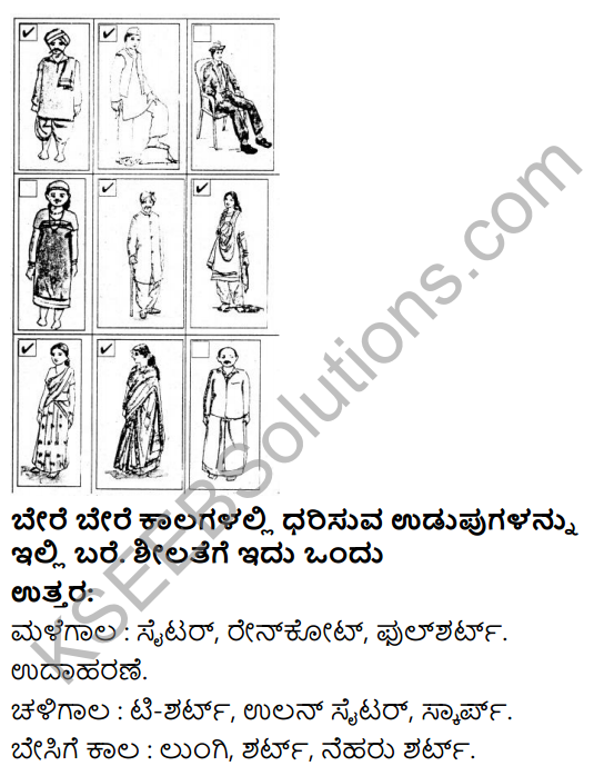 KSEEB Solutions for Class 4 EVS Chapter 23 Dress - Design in Kannada 5