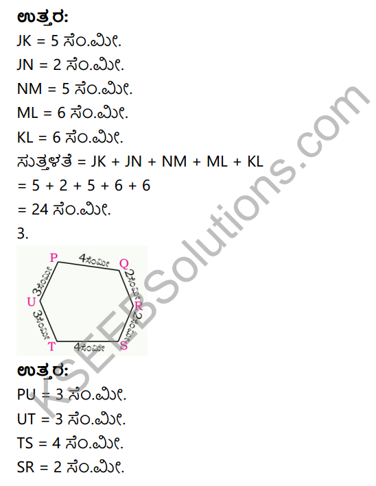 KSEEB Solutions for Class 4 Maths Chapter 1 Perimeter and Area of Simple Geometrical Figures in Kannada 2