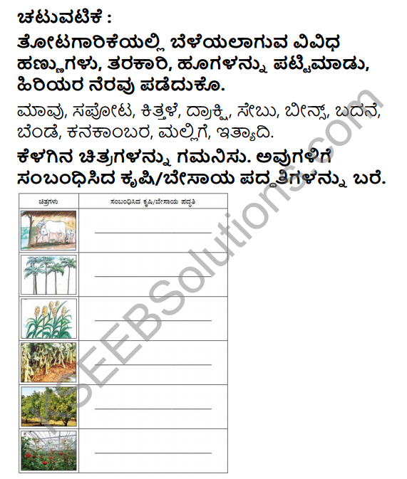 KSEEB Solutions for Class 5 EVS Chapter 8 Agriculture in Kannada 7