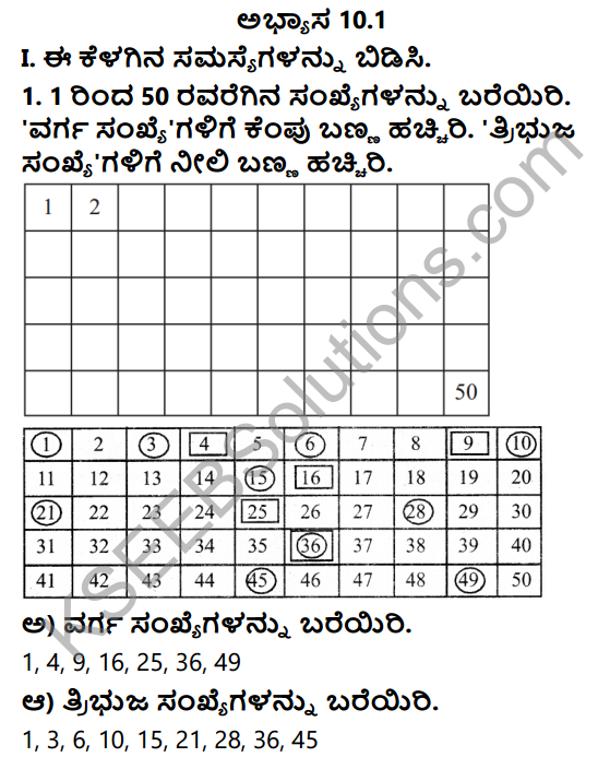 KSEEB Solutions for Class 5 Maths Chapter 10 Patterns in Kannada 1