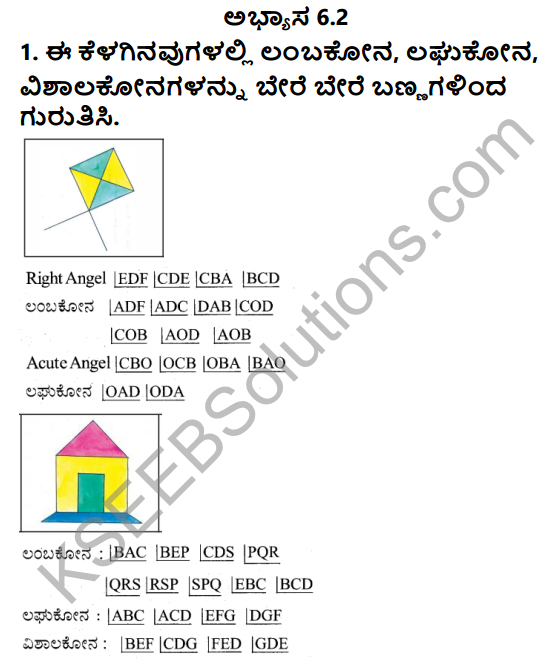 KSEEB Solutions for Class 5 Maths Chapter 6 Angles in Kannada 7
