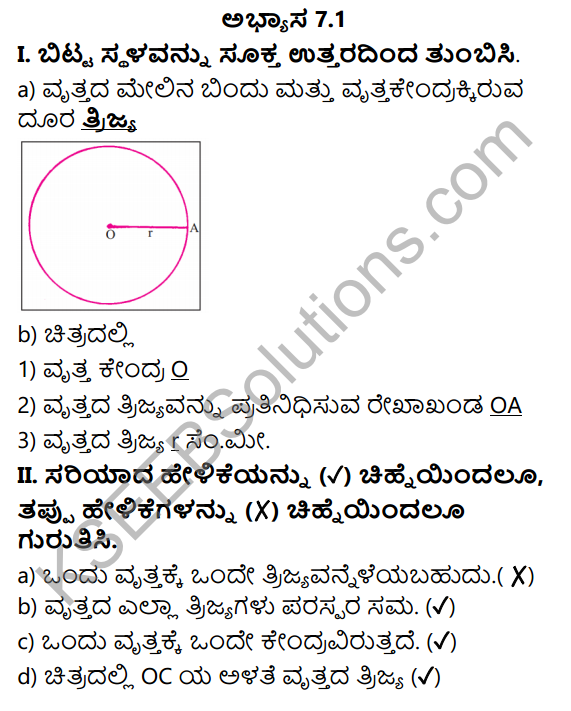 KSEEB Solutions for Class 5 Maths Chapter 7 Circles in Kannada 1