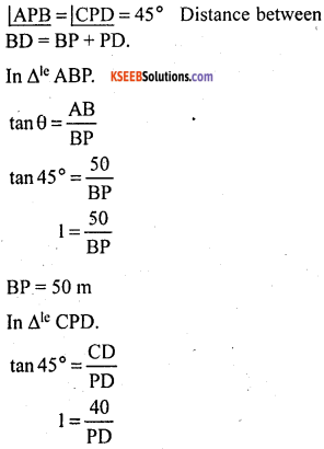 KSEEB Solutions for Class 10 Maths Chapter 12 Some Applications of Trigonometry Additional Questions15
