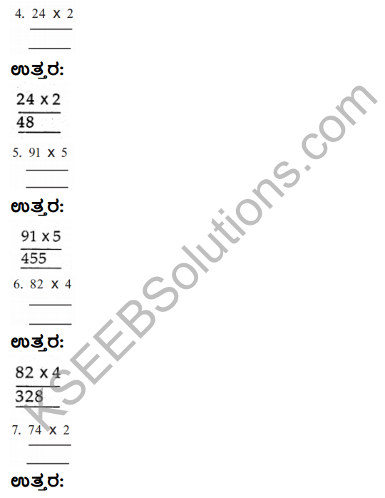 KSEEB Solutions for Class 3 Maths Chapter 5 Multiplication in Kannada 14