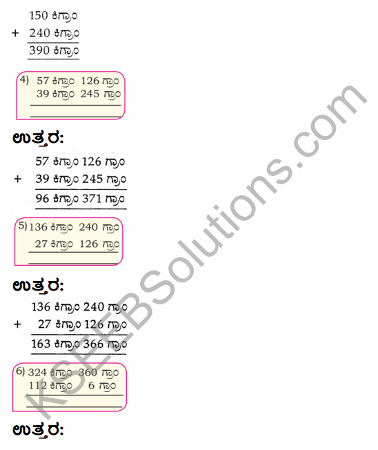 KSEEB Solutions for Class 4 Maths Chapter 12 Measurements - Weight in Kannada 4