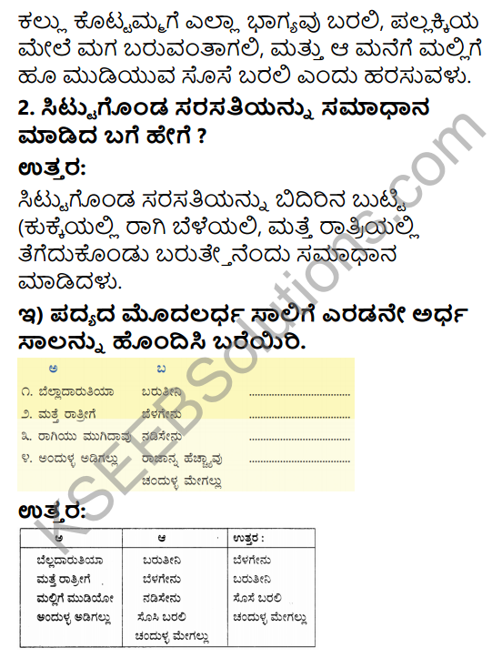 Savi Kannada Text Book Class 4 Solutions Chapter 7 Beesokallina Pada Poem 2