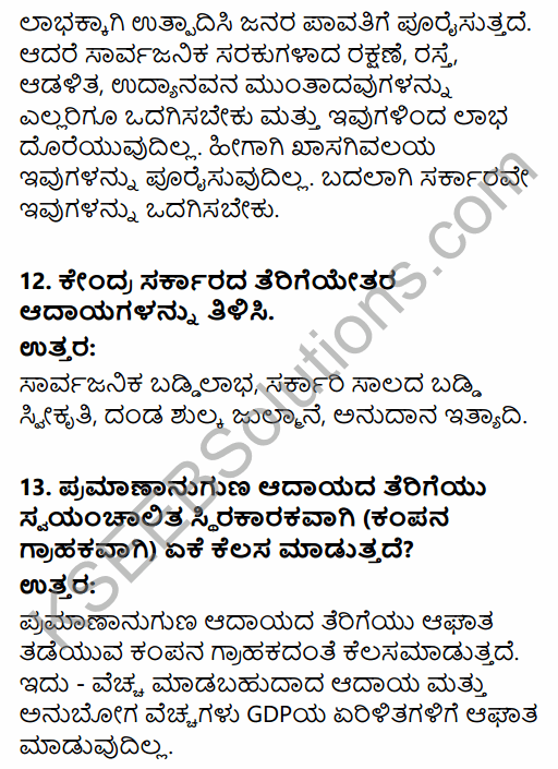 2nd PUC Economics Question Bank Chapter 11 Government Budget and the Economy in Kannada 12