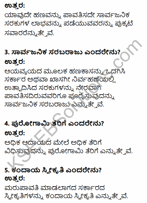 2nd PUC Economics Question Bank Chapter 11 Government Budget and the Economy in Kannada 5