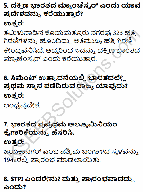 2nd PUC Geography Question Bank Chapter 10 Manufacturing Industries in Kannada 30
