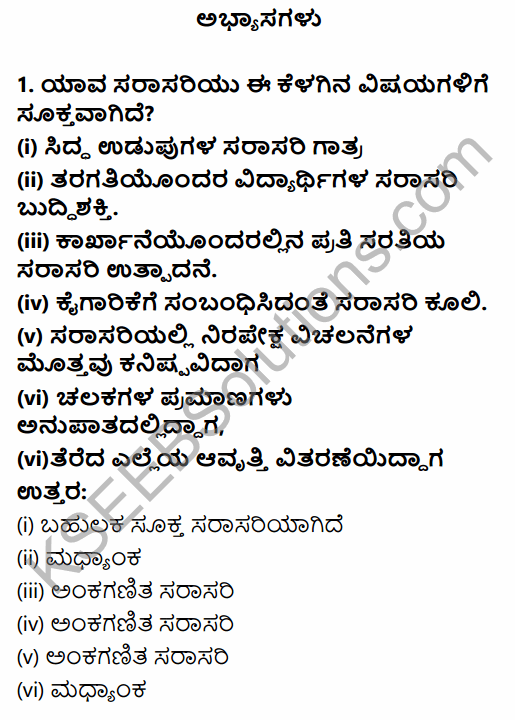 1st PUC Economics Question Bank Chapter 5 Measures of Central Tendency in Kannada 1