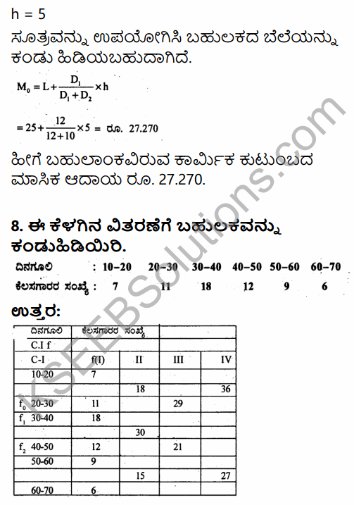 1st PUC Economics Question Bank Chapter 5 Measures of Central Tendency in Kannada 54