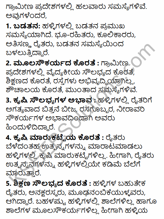 1st PUC Economics Question Bank Chapter 6 Rural Development in Kannada 8