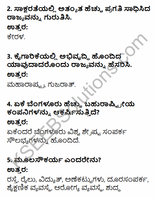 1st PUC Economics Question Bank Chapter 8 Infrastructure in Kannada 3