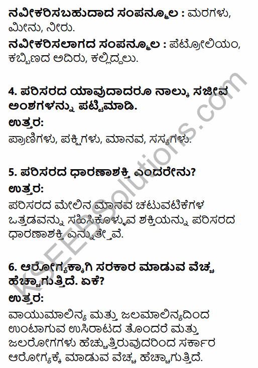 1st PUC Economics Question Bank Chapter 9 Environment Sustainable Development in Kannada 6