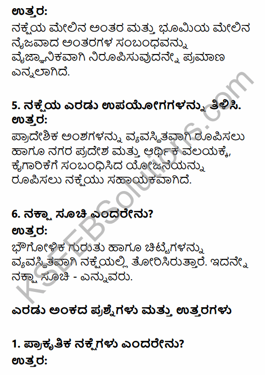 1st PUC Geography Question Bank Chapter 12 Cartography in Kannada 2